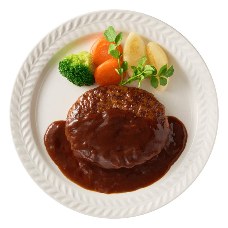 お店のソースで仕込んだ デミグラスハンバーグ