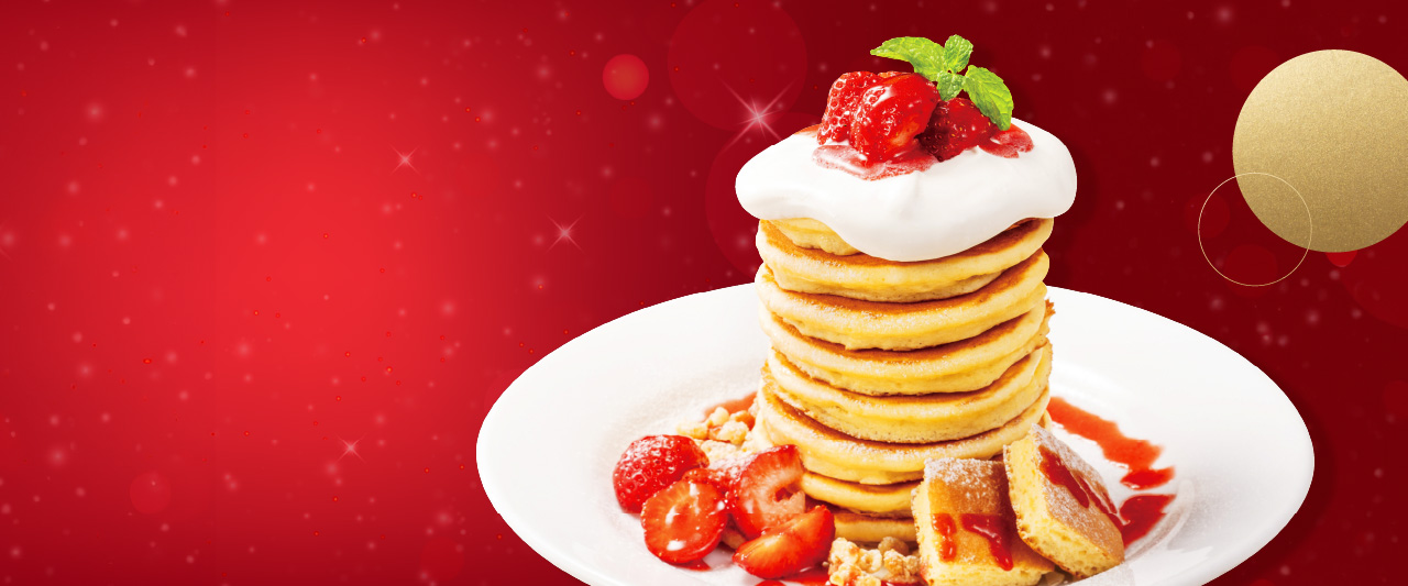 あまおうのタワーパンケーキ