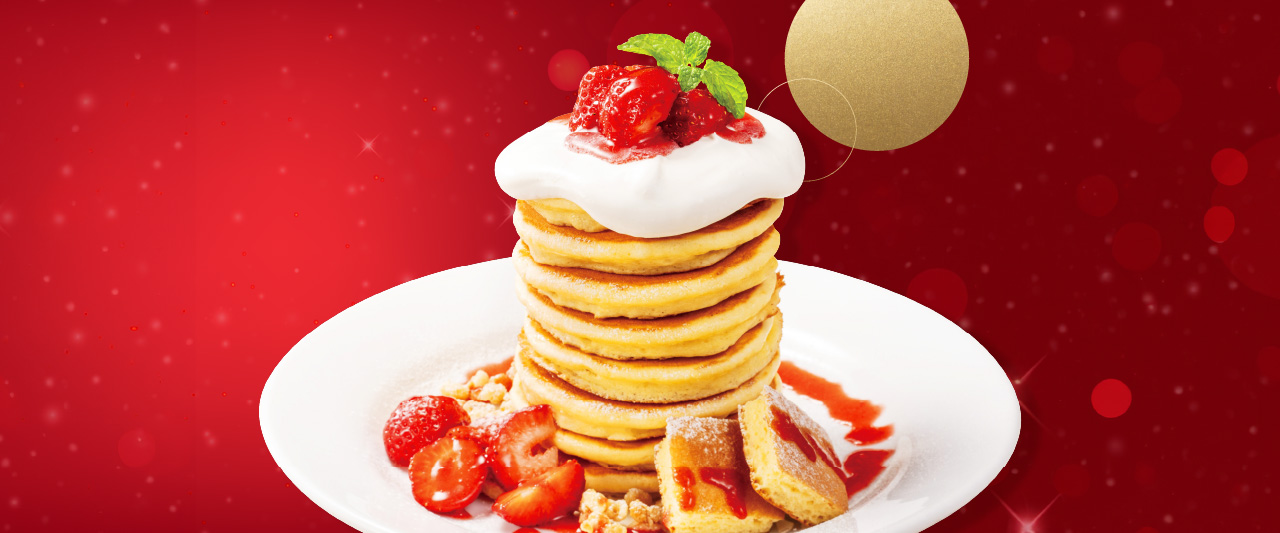 あまおうのタワーパンケーキ