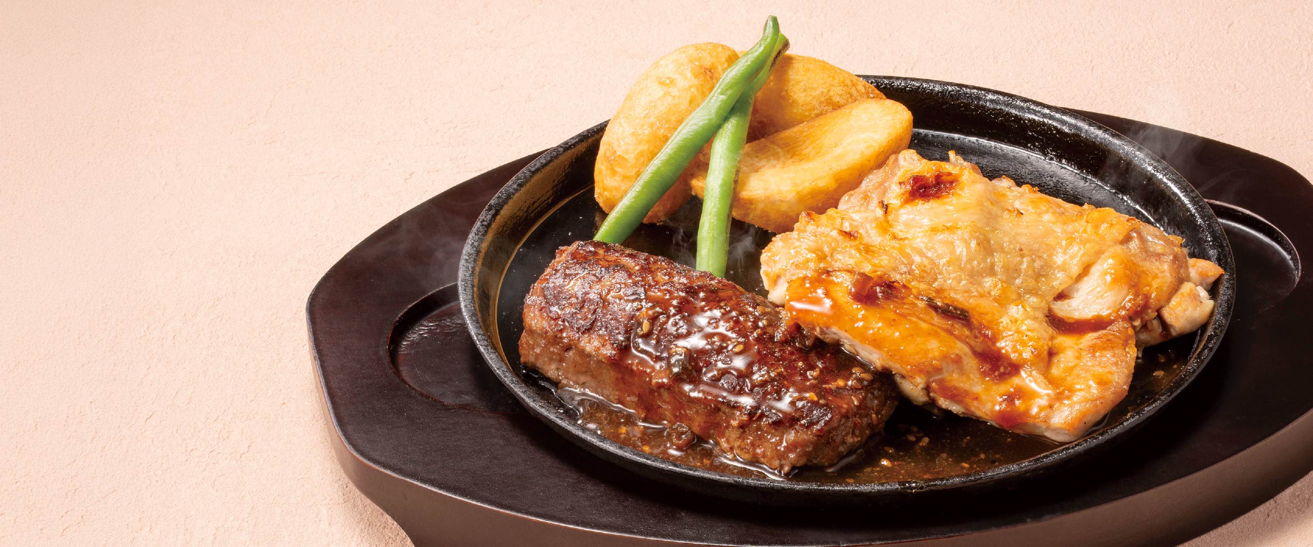 BEEFハンバーグステーキ＆チキングリル