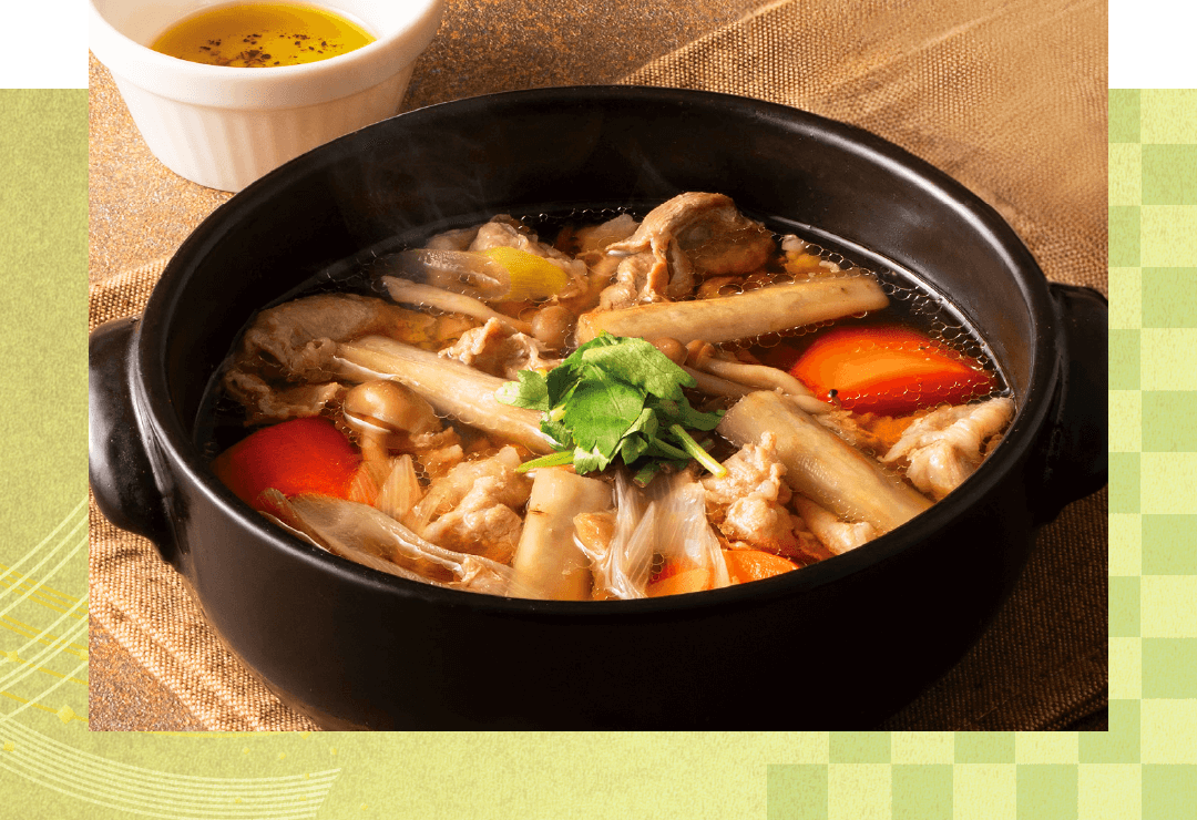 山形豚とごぼうの旨出汁鍋