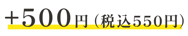 +500円（税込550円）