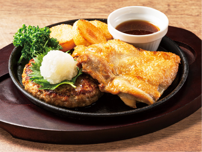 おろしハンバーグ&米どりのグリル