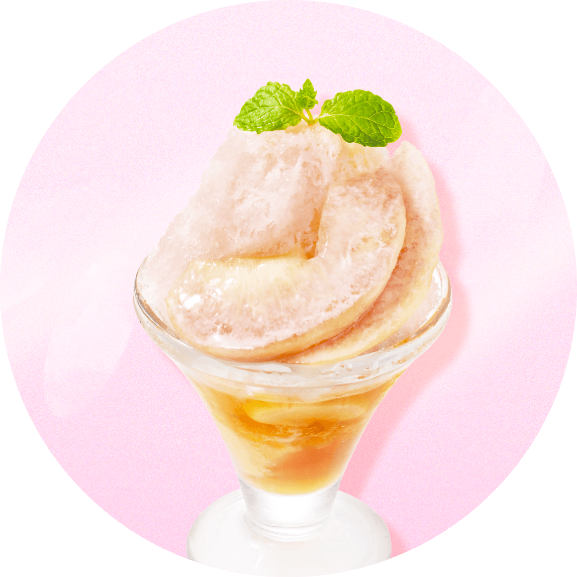 氷　桃のフルーツパルフェ
