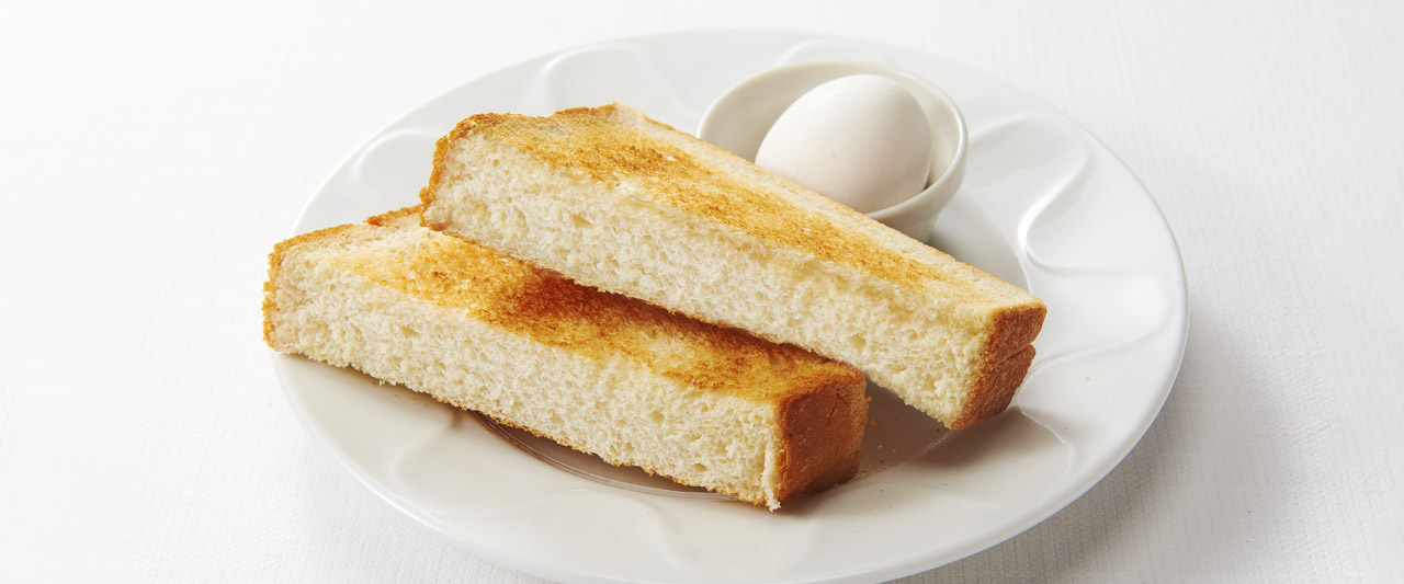トーストモーニング（ゆで卵かサラダをお選びいただけます）