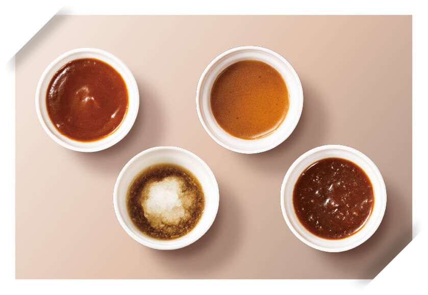 気分に合わせてお好みで!選べる4種のソース